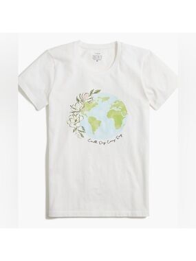 J Crew Earth Day Graphic Collector Tee Size XS
